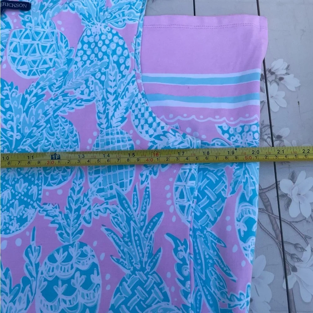 Barbara Erickson Pink and Blue Pineapple Dress - Picture 5 of 6